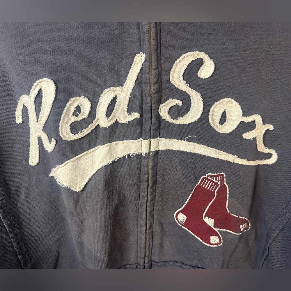 Majestic Boston Red Sox Zip Hoodie Gray Vintage Style MLB - Picture 4 of 6